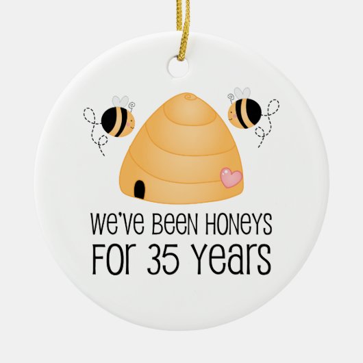 35e Jubileum Couple Gift Keramisch Ornament (Voorkant)