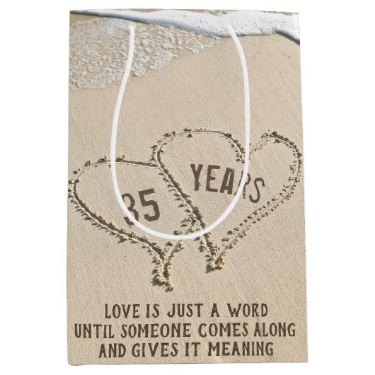 35e Jubileum doorsnede Gemiddelde Gift Bag Medium Cadeauzakje (Voorkant)