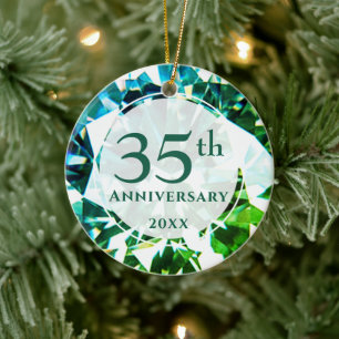 35e Jubileum Emerald Photo Persoonlijk Cerami Keramisch Ornament