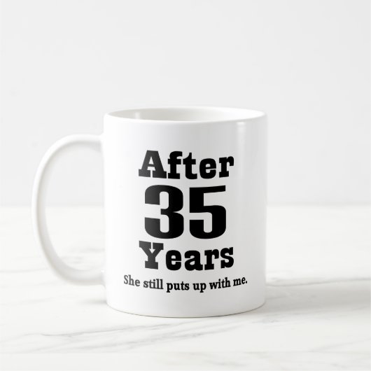 35e Jubileum (Funny) Koffiemok (Links)