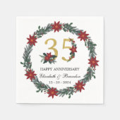 35e Jubileum gepersonaliseerde kerstservetten Servet (Voorkant)