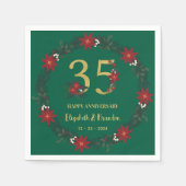 35e Jubileum gepersonaliseerde kerstservetten Servet (Voorkant)