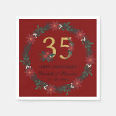35e Jubileum gepersonaliseerde kerstservetten Servet (Voorkant)