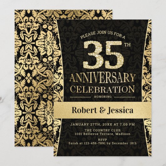 35e Jubileum - Gold Black Kaart (Voorkant / Achterkant)