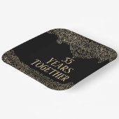 35e Jubileum Gold Lace op zwart Papieren Bordje (Gebogen)