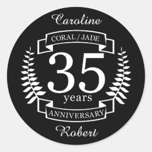 35e JUBILEUM JADE/CORAL Ronde Sticker