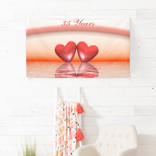 35e Jubileum koraal harten banner (Insitu)