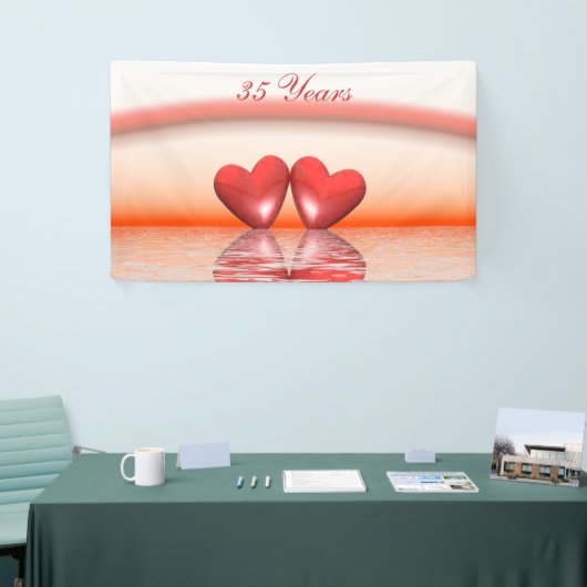 35e Jubileum koraal harten banner (Beurs)