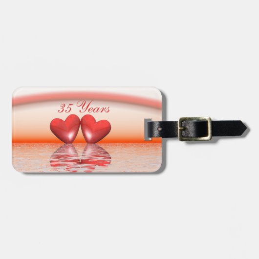 35e Jubileum koraalharten Bagagelabel (Voorkant horizontaal)