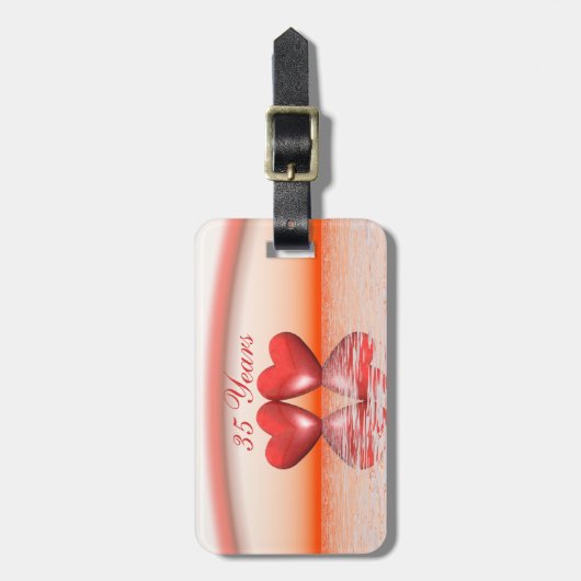 35e Jubileum koraalharten Bagagelabel (Voorkant verticaal)