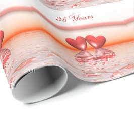 35e Jubileum koraalharten Cadeaupapier