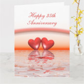 35e Jubileum koraalharten Kaart (Gele Bloem)