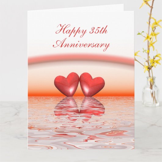 35e Jubileum koraalharten Kaart (Gele Bloem)