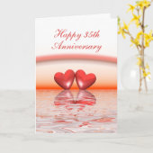 35e Jubileum koraalharten Kaart (Gele Bloem)