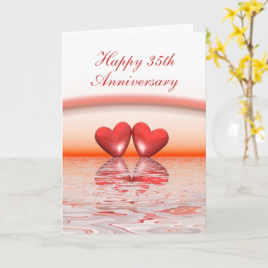 35e Jubileum koraalharten Kaart (Gele Bloem)