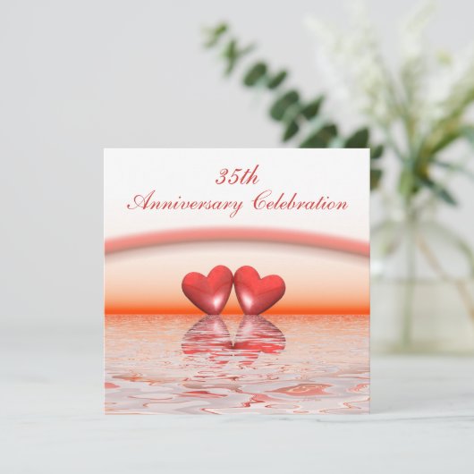 35e Jubileum koraalharten Kaart (Staand voorkant)