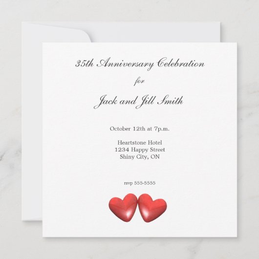 35e Jubileum koraalharten Kaart (Achterkant)