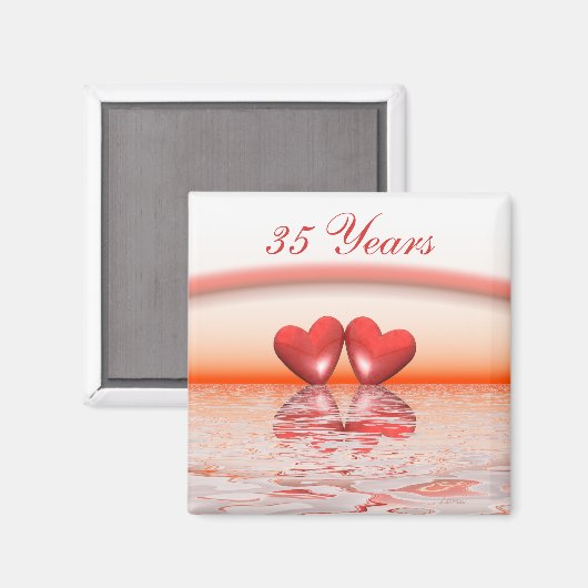 35e Jubileum koraalharten Magneet (Voorkant / Achterkant)