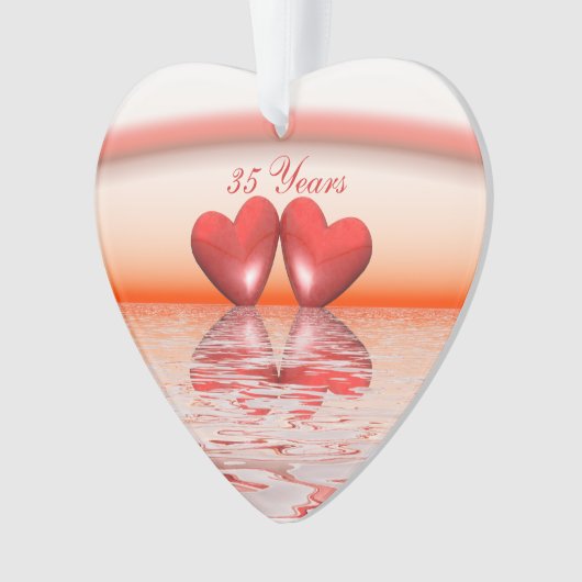 35e Jubileum koraalharten Ornament (voorkant)