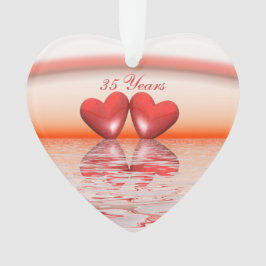 35e Jubileum koraalharten Ornament