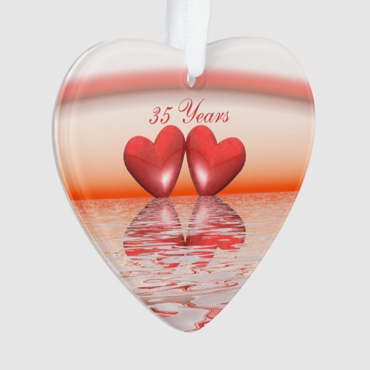 35e Jubileum koraalharten Ornament (voorkant)