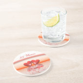 35e Jubileum koraalharten Zandsteen Onderzetter (Zijkant)