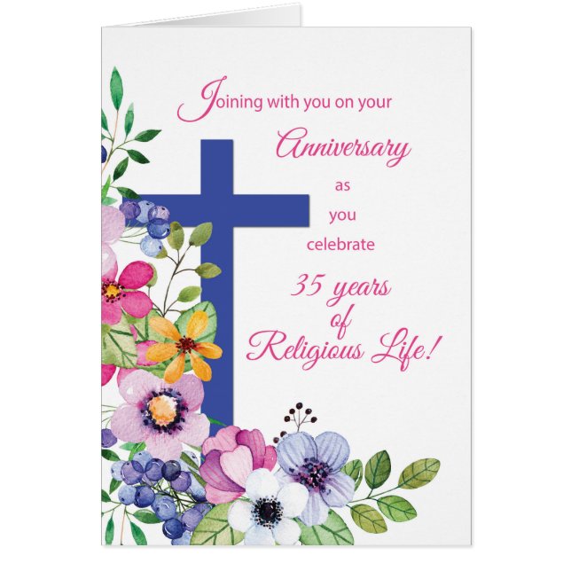 35e Jubileum Nun Religious Life Cross, Flowers (Voorkant)