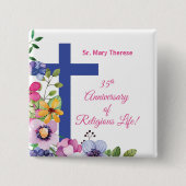 35e Jubileum Nun Religious Life personaliseren Vierkante Button 5,1 Cm (Voorkant)