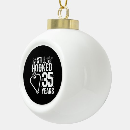 35e Jubileum paren gehuwd 35 jaar Keramische Bal Ornament (Rechts)