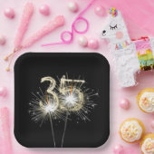 35e Jubileum-partijbrochure op zwart Papieren Bordje (Feest)