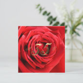 35e Jubileum Rood rozen Hart Elegant Kaart (Staand voorkant)
