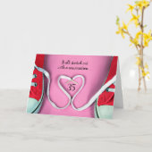 35e Jubileum Shoestring Heart en Sneakers Kaart (Gele Bloem)