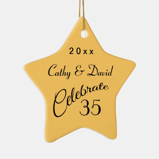 35e Jubileum Star Gift Keramisch Ornament (Rechts)