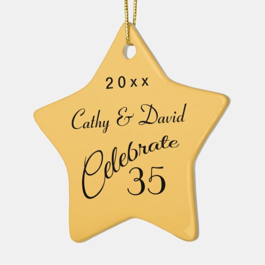 35e Jubileum Star Gift Keramisch Ornament (Links)