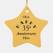 35e Jubileum Star Gift Keramisch Ornament (Achterkant)