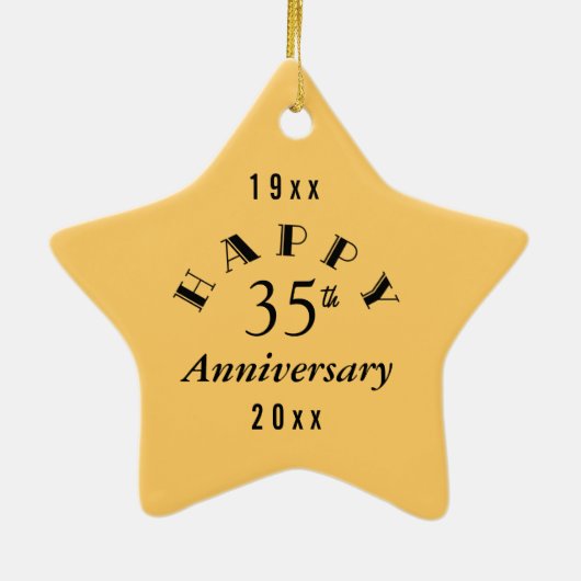 35e Jubileum Star Gift Keramisch Ornament (Achterkant)