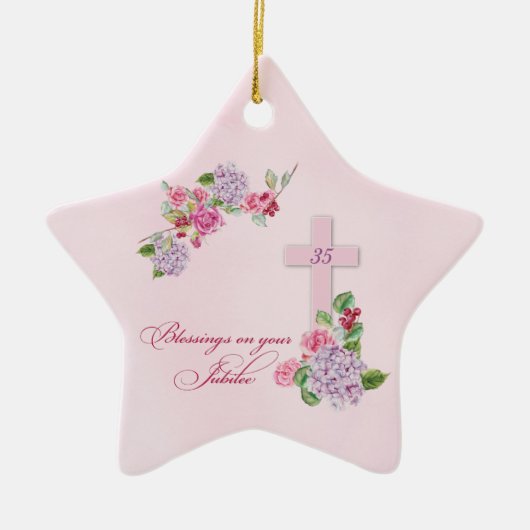 35e Jubileum van het Religieuze Leven Katholieke N Keramisch Ornament (Voorkant)