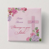 35e Jubileum van het Religieuze Leven Katholieke N Vierkante Button 5,1 Cm (Voorkant)