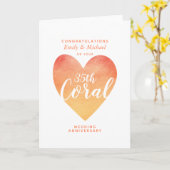 35e Jubileum voor CORAL Wedding op maat Kaart (Gele Bloem)