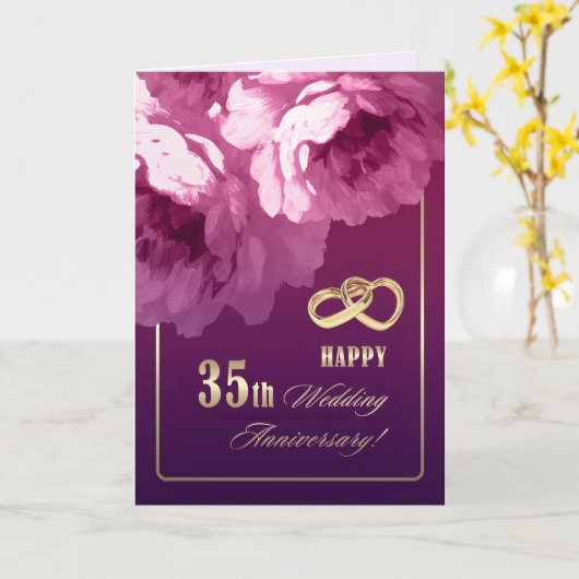 35e Jubileum Wenskaarten Kaart (Gele Bloem)