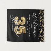 35e klas reünie welkom zwarte gouden ballon wandkleed (Voorkant (horizontaal))