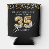 35e klas reünie zwarte gouden ballonnen Confetti Blikjeskoeler (Voorkant)
