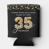 35e klas reünie zwarte gouden ballonnen Confetti Blikjeskoeler (Achterkant)