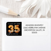 35e klas reünie zwarte Sinaasappels ballonnummers Etiket (Insitu)