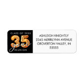 35e klas reünie zwarte Sinaasappels ballonnummers Etiket (Voorkant)