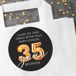 35e klas reünie zwarte Sinaasappels ballonnummers Ronde Sticker