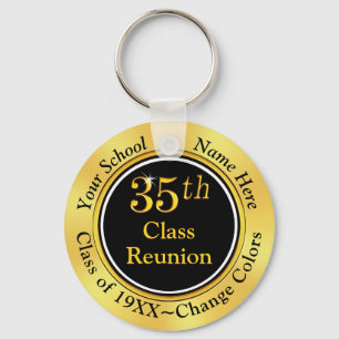 35e-klas Reunion Gifts, Black and Gold Sleutelhanger