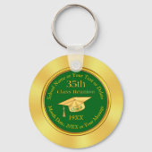 35e klasse reunion Gifts, Green and Gold, reunion Sleutelhanger (Achterkant)