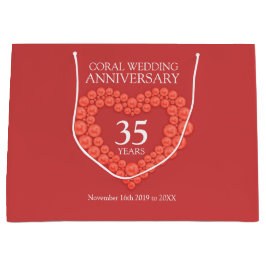 35e koraal bruiloft verjaardag foto hart groot cadeauzakje