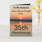 35e liefde straalt helder jubileum Huwelijk Kaart (Gele Bloem)